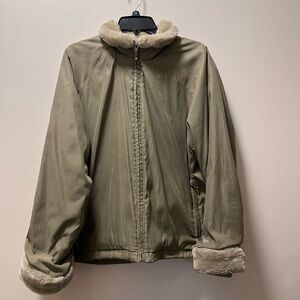 Woolwich Stylish Vintage Jacket with Faux Fur Sherpa Trim, Women’s, Sz XL, Wheat